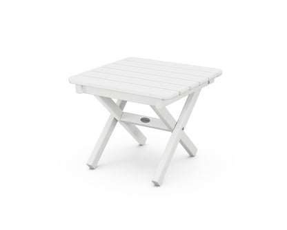 POLYWOOD® Square 18" Folding Side Table in White