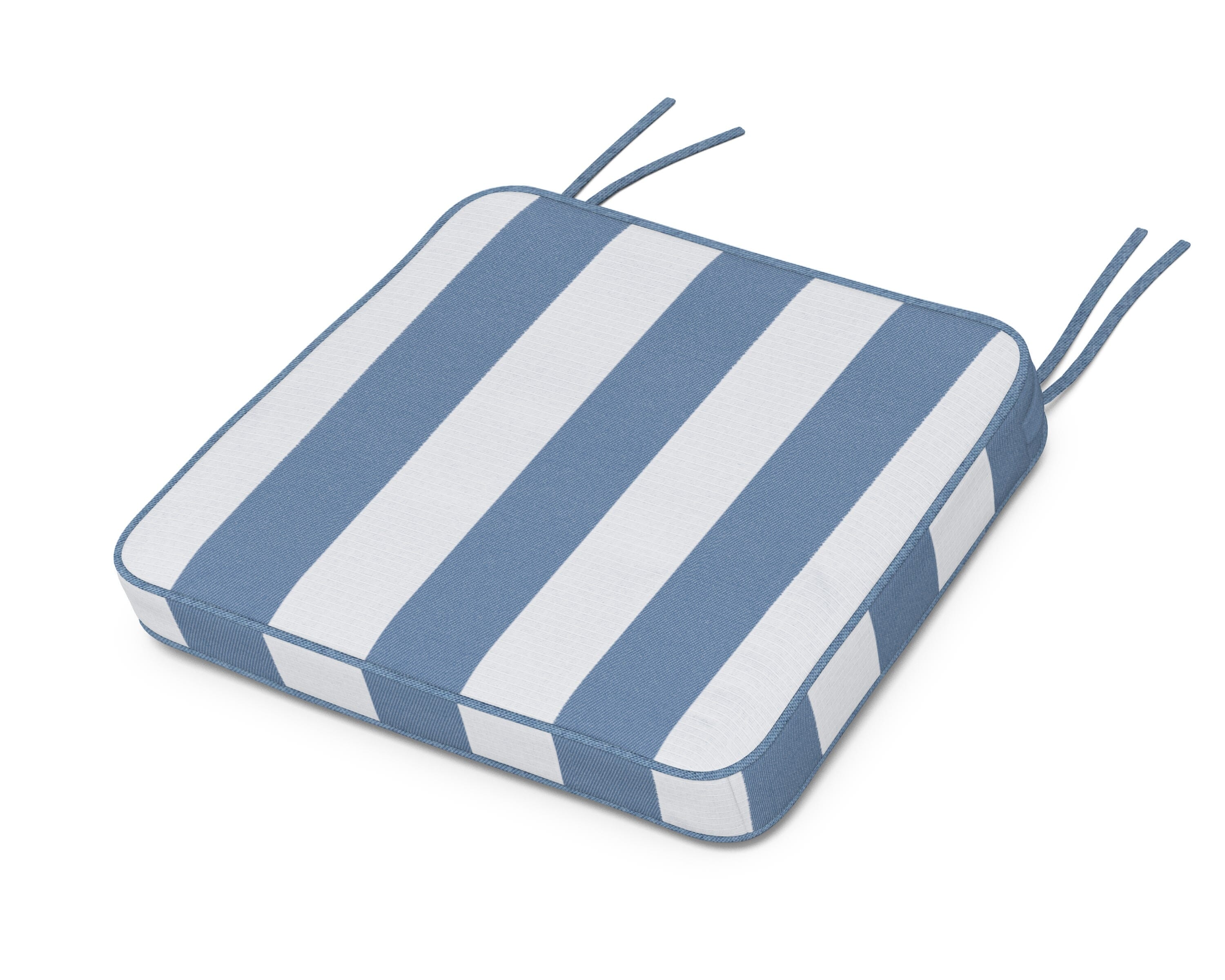 Martha Stewart by POLYWOOD® Chinoiserie Arm Chair Seat Cushion in Cabana Stripe Sky Blue