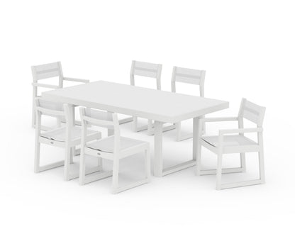 POLYWOOD® EDGE Sling 7-Piece Dining Set in White / White Sling