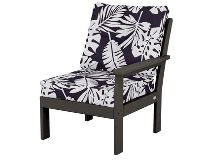 POLYWOOD® Vineyard Modular Right Arm Chair in Vintage Coffee / Leaf Navy