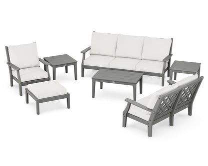 Country Living Wovendale 7-Piece Deep Seating Set in Slate Grey / Natural Linen