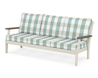 POLYWOOD® Braxton Deep Seating Sofa in Sand / Kona / Buffalo Plaid Glacier Spa