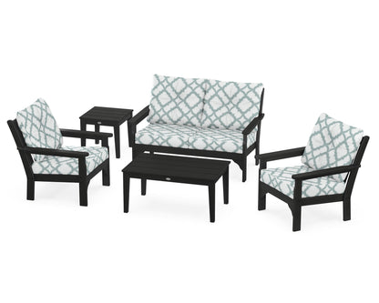 Vineyard 5 Piece Deep Seating Set - Black