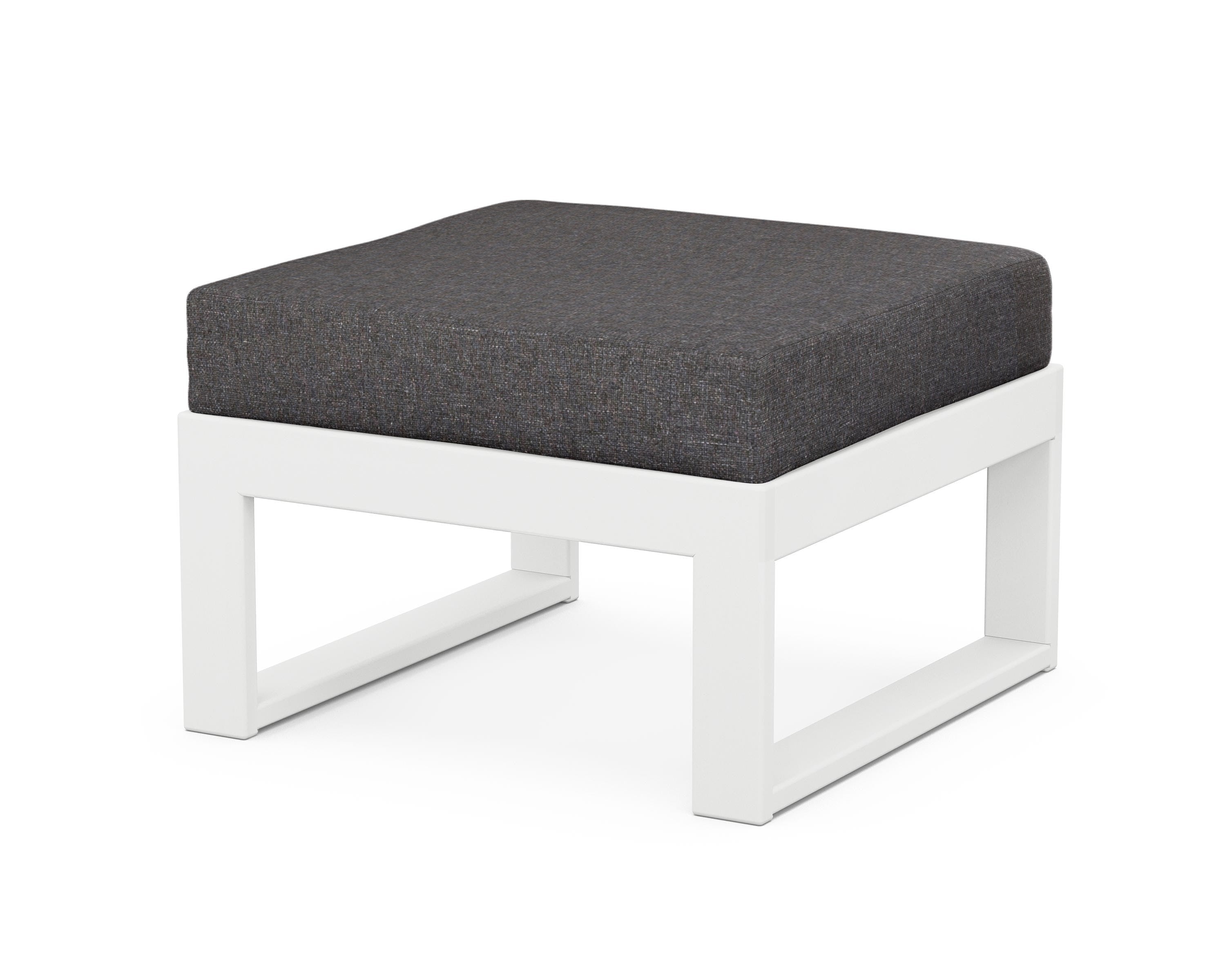 Unbranded Modular Ottoman - Modern in White / Ash Charcoal
