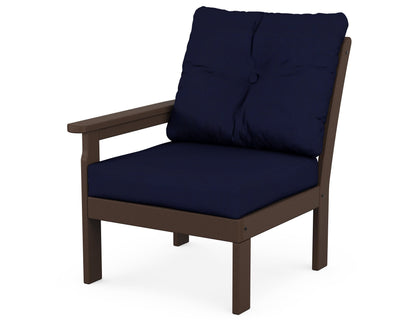 POLYWOOD® Vineyard Modular Left Arm Chair in Mahogany / Navy