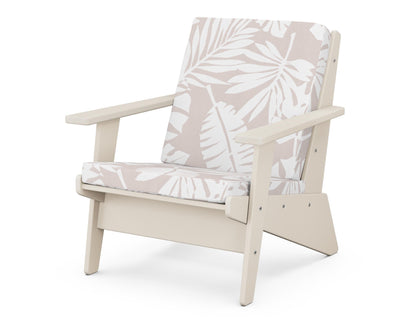 POLYWOOD® Riviera Modern Lounge Chair in Sand / Leaf Dune Burlap