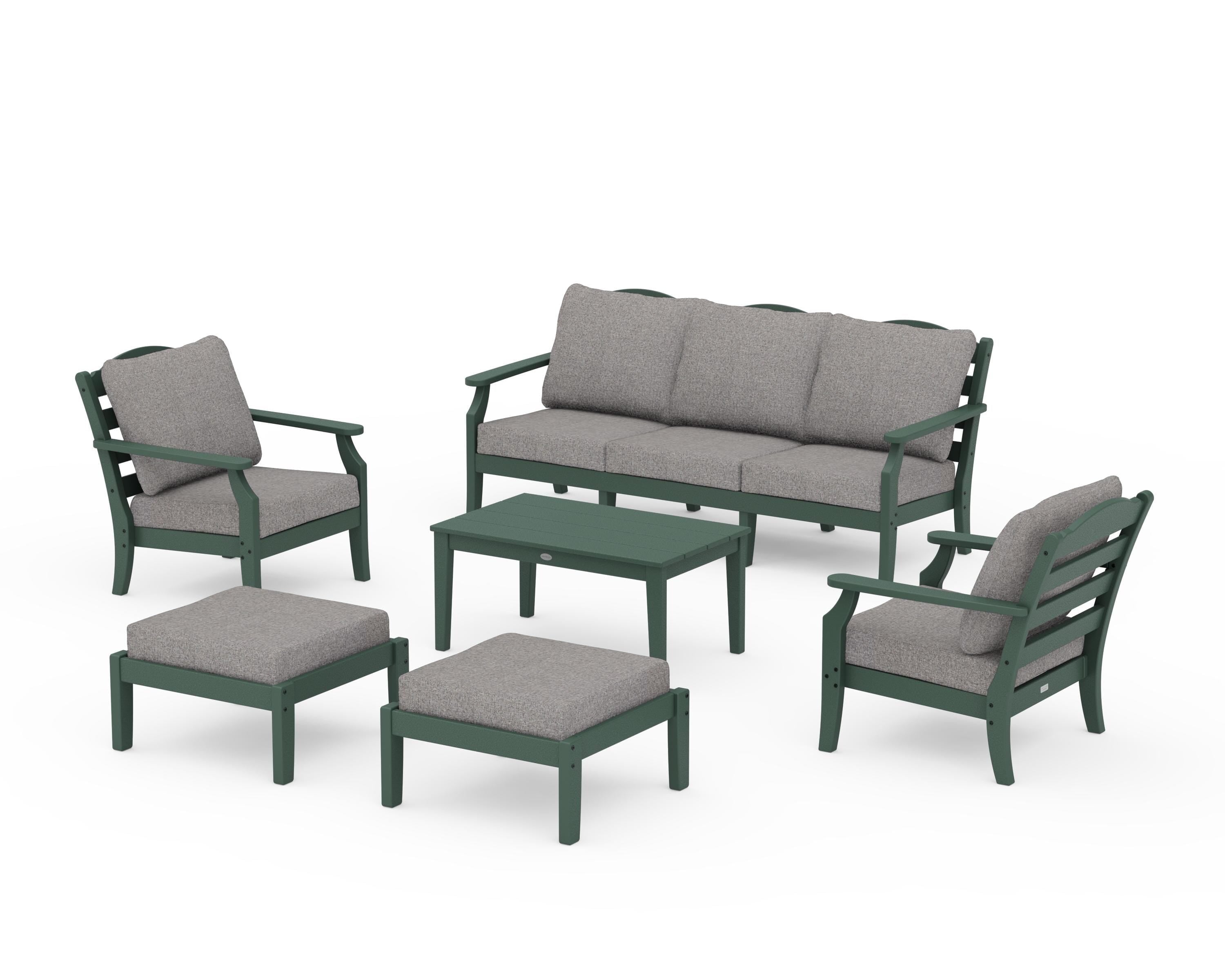 Draper James™ by  POLYWOOD® Savannah 6-Piece Lounge Sofa Set in Green / Grey Mist