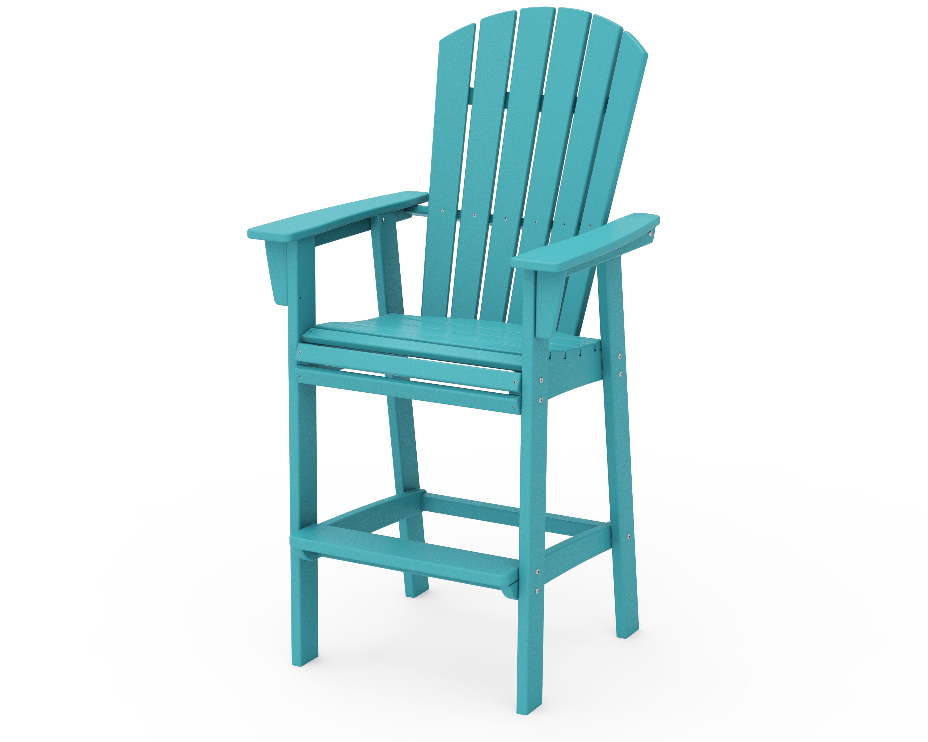 POLYWOOD® Nautical Curveback Adirondack Bar Chair in Aruba