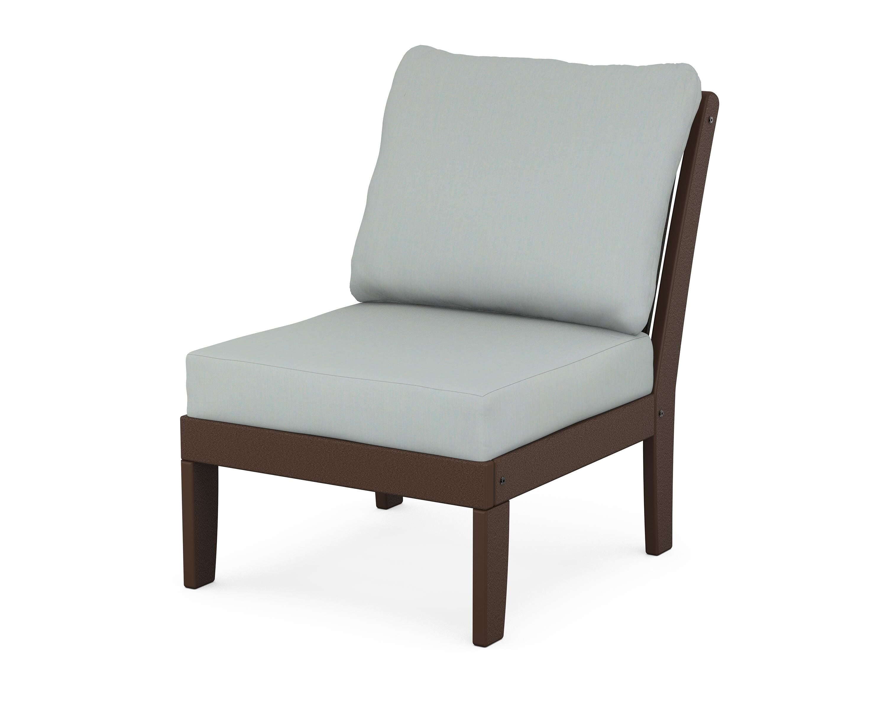 POLYWOOD® Braxton Modular Armless Chair in Mahogany / Spa