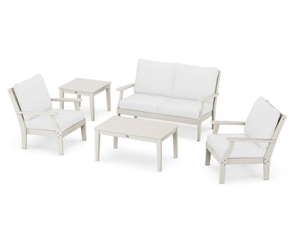 POLYWOOD® Braxton 5-Piece Deep Seating Set in Sand / Natural