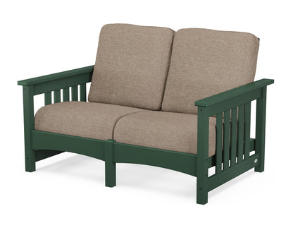 POLYWOOD® Club Mission Loveseat in Green / Spiced Burlap