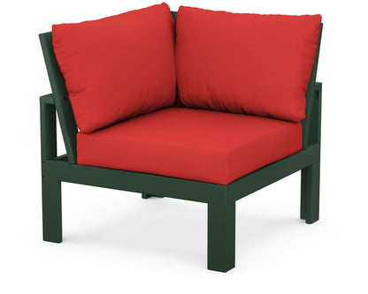 Unbranded Modular Corner Chair in Green / Crimson Linen