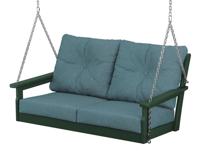 POLYWOOD® Vineyard Deep Seating Swing in Green / Ocean Teal
