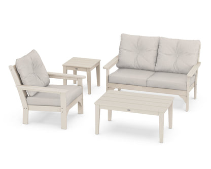 POLYWOOD® Vineyard 4-Piece Deep Seating Set in Sand / Cast Ash