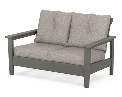 POLYWOOD® Prescott Deep Seating Loveseat in Slate Grey / Weathered Tweed