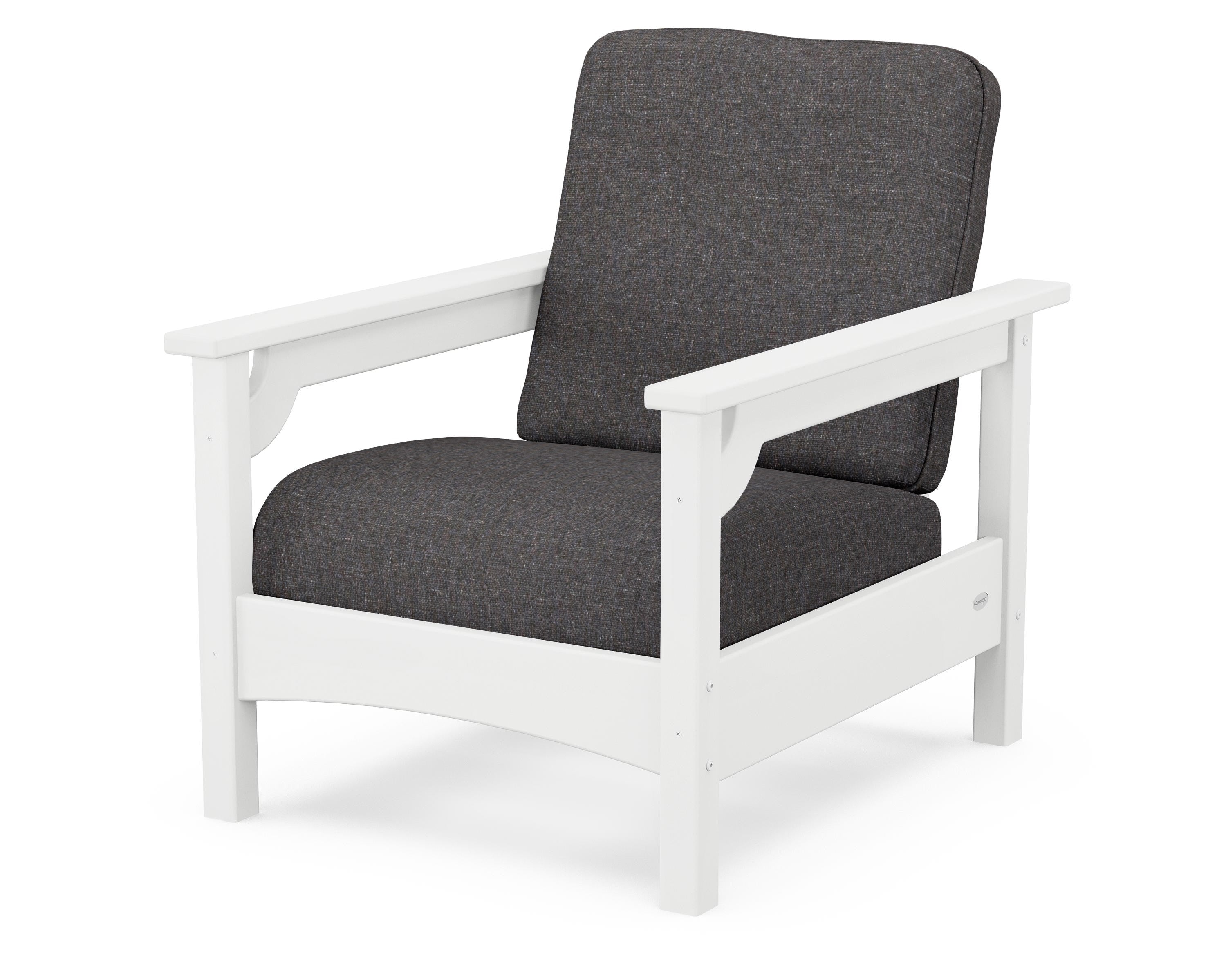 POLYWOOD® Club Chair in White / Ash Charcoal