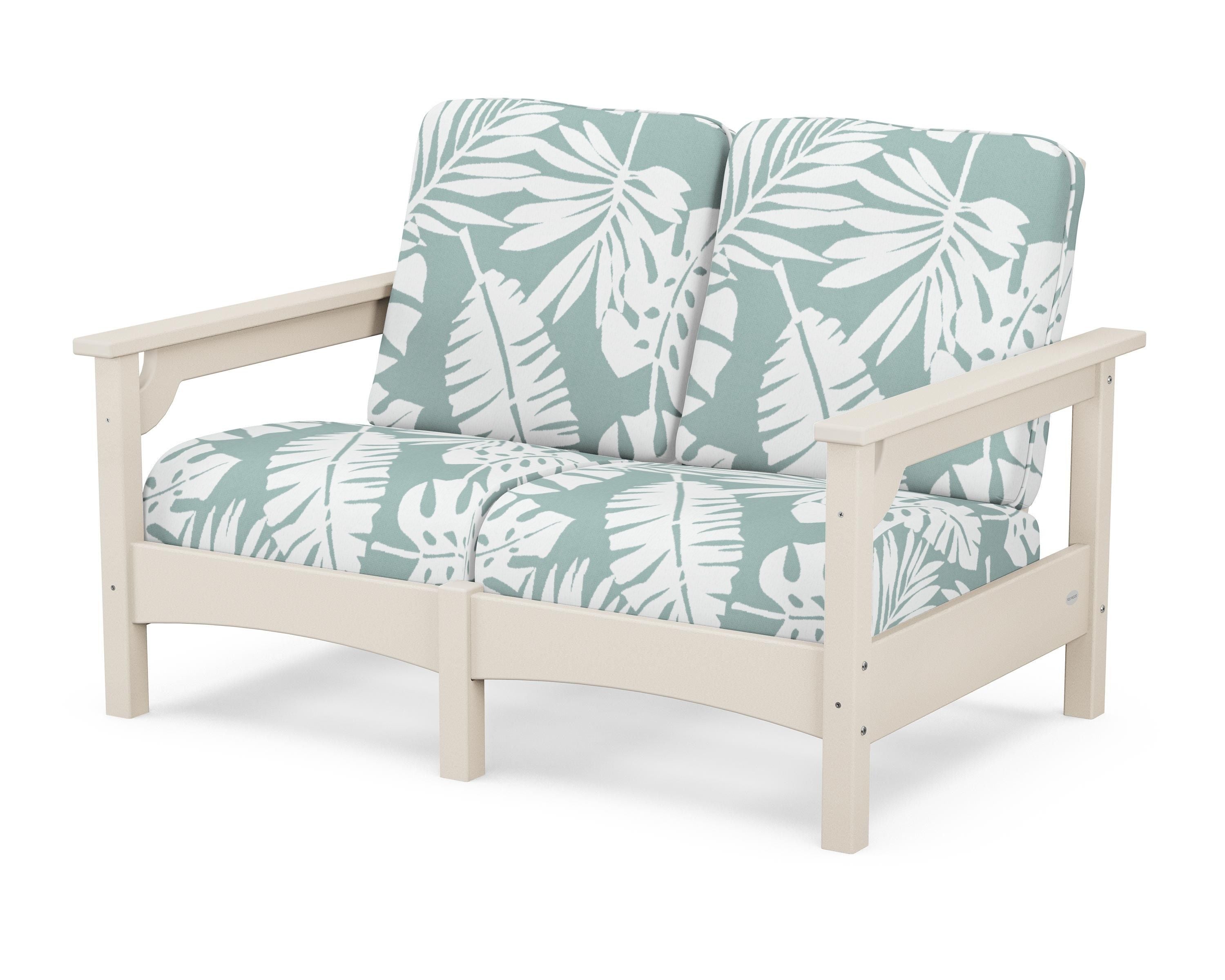 POLYWOOD® Club Loveseat in Sand / Leaf Glacier Spa