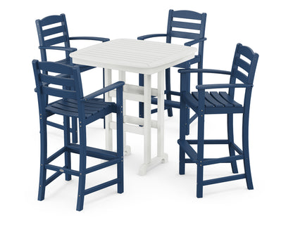 POLYWOOD® La Casa Café 5-Piece Bar Set in Navy / White