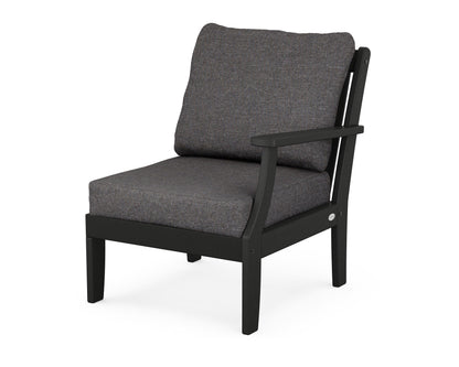 POLYWOOD® Braxton Modular Right Arm Chair in Black / Ash Charcoal