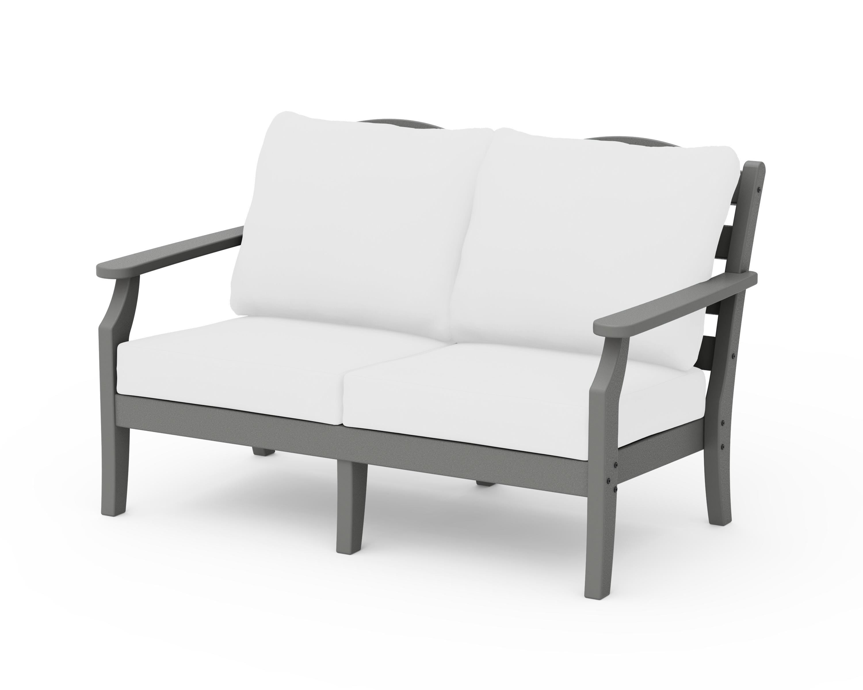 Draper James™ by  POLYWOOD® Savannah Deep Seating Loveseat in Slate Grey / Natural