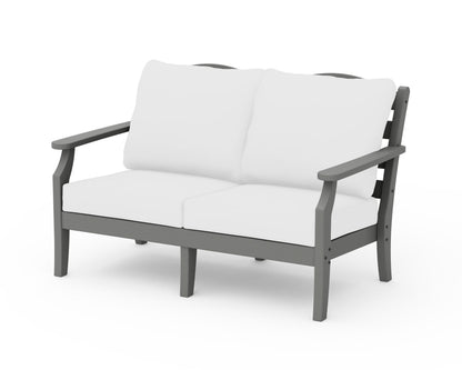 Draper James™ by  POLYWOOD® Savannah Deep Seating Loveseat in Slate Grey / Natural