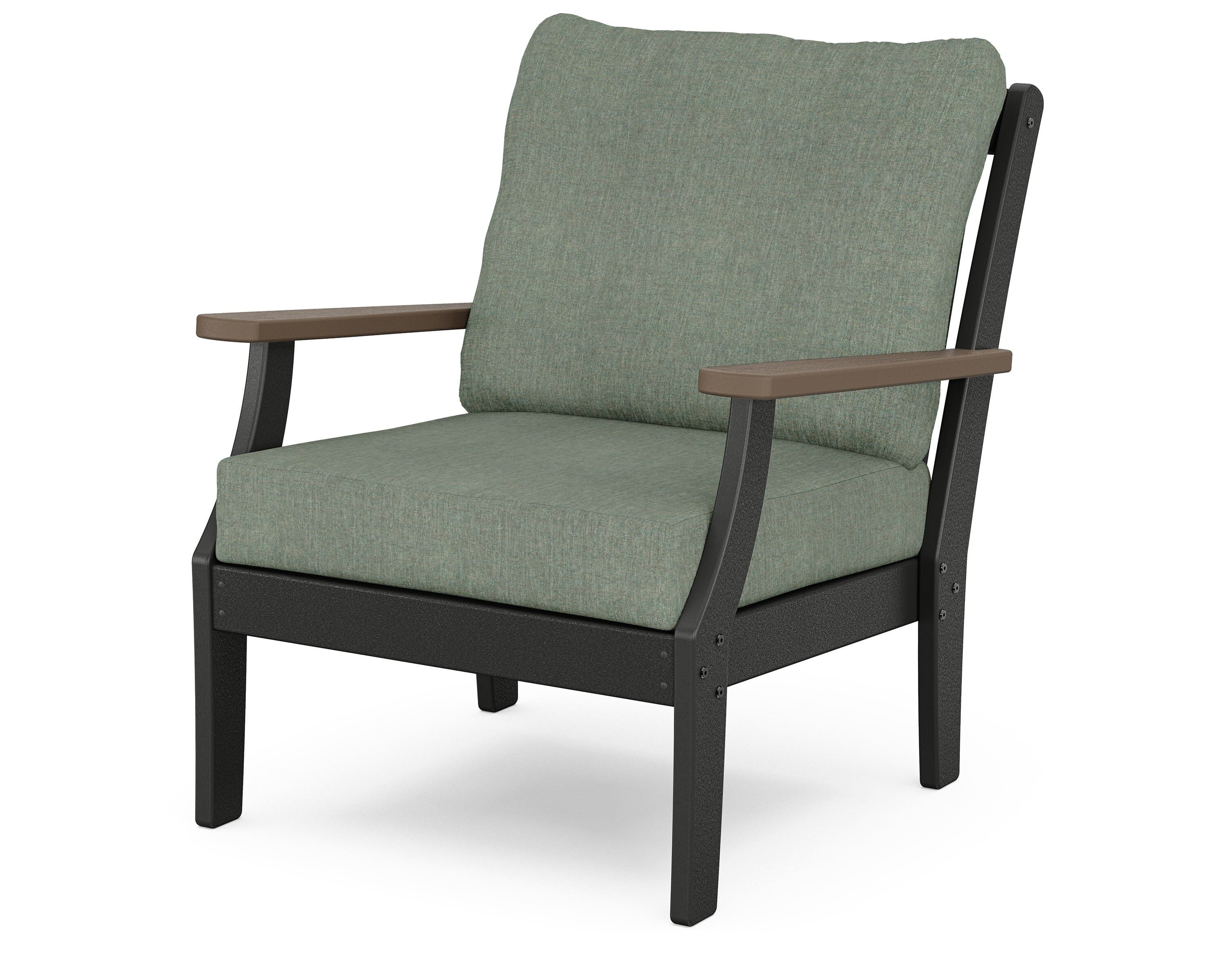 POLYWOOD® Braxton Deep Seating Chair in Black / Kona / Cast Sage