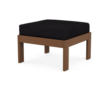 POLYWOOD® Vineyard Modular Ottoman in Teak / Midnight Linen