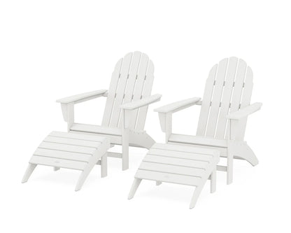 Vineyard Adirondack Chair 4-Piece Set with Ottomans