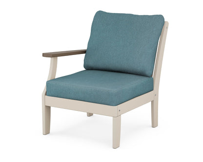 POLYWOOD® Braxton Modular Left Arm Chair in Sand / Kona / Ocean Teal