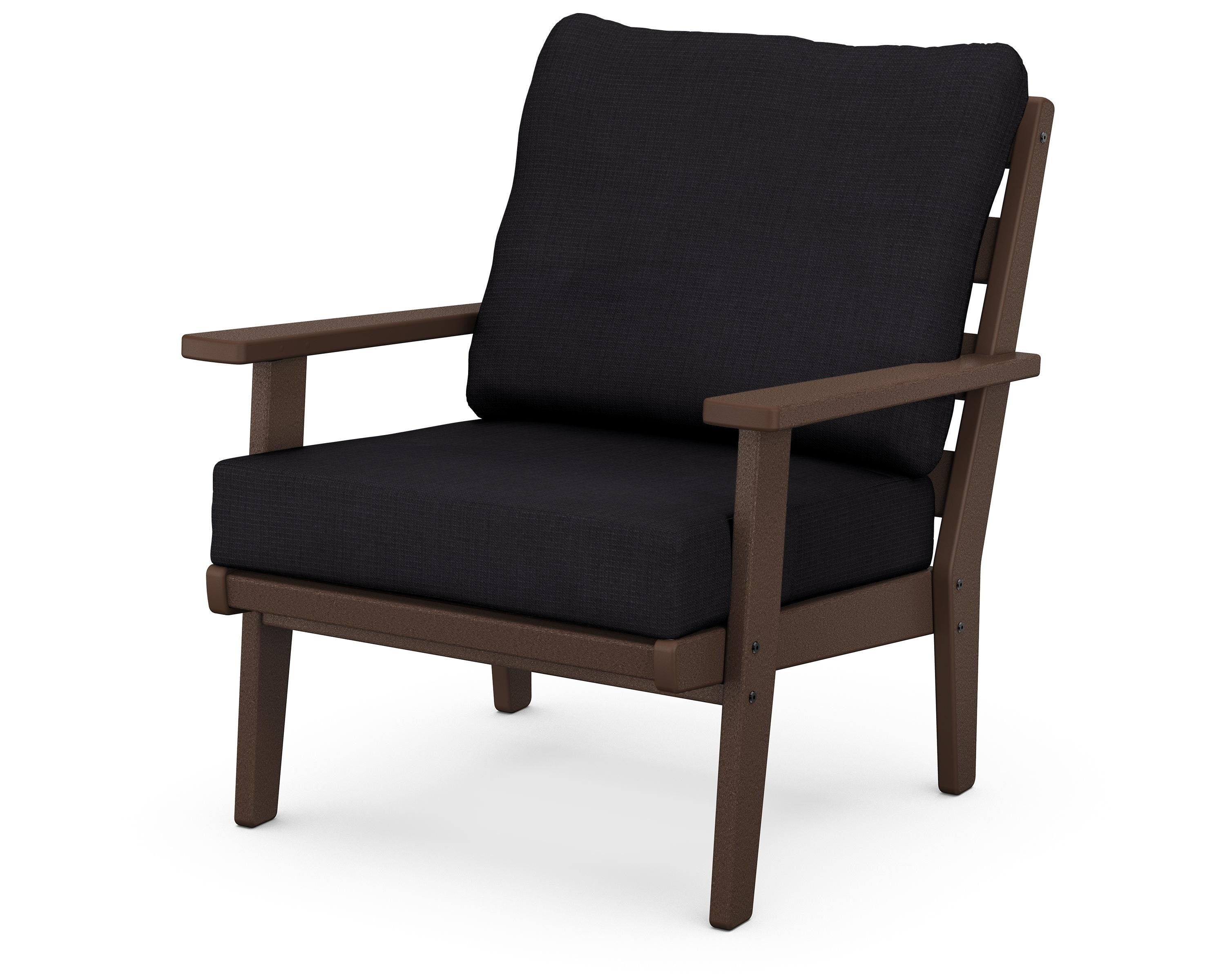 POLYWOOD® Grant Park Deep Seating Chair in Mahogany / Midnight Linen
