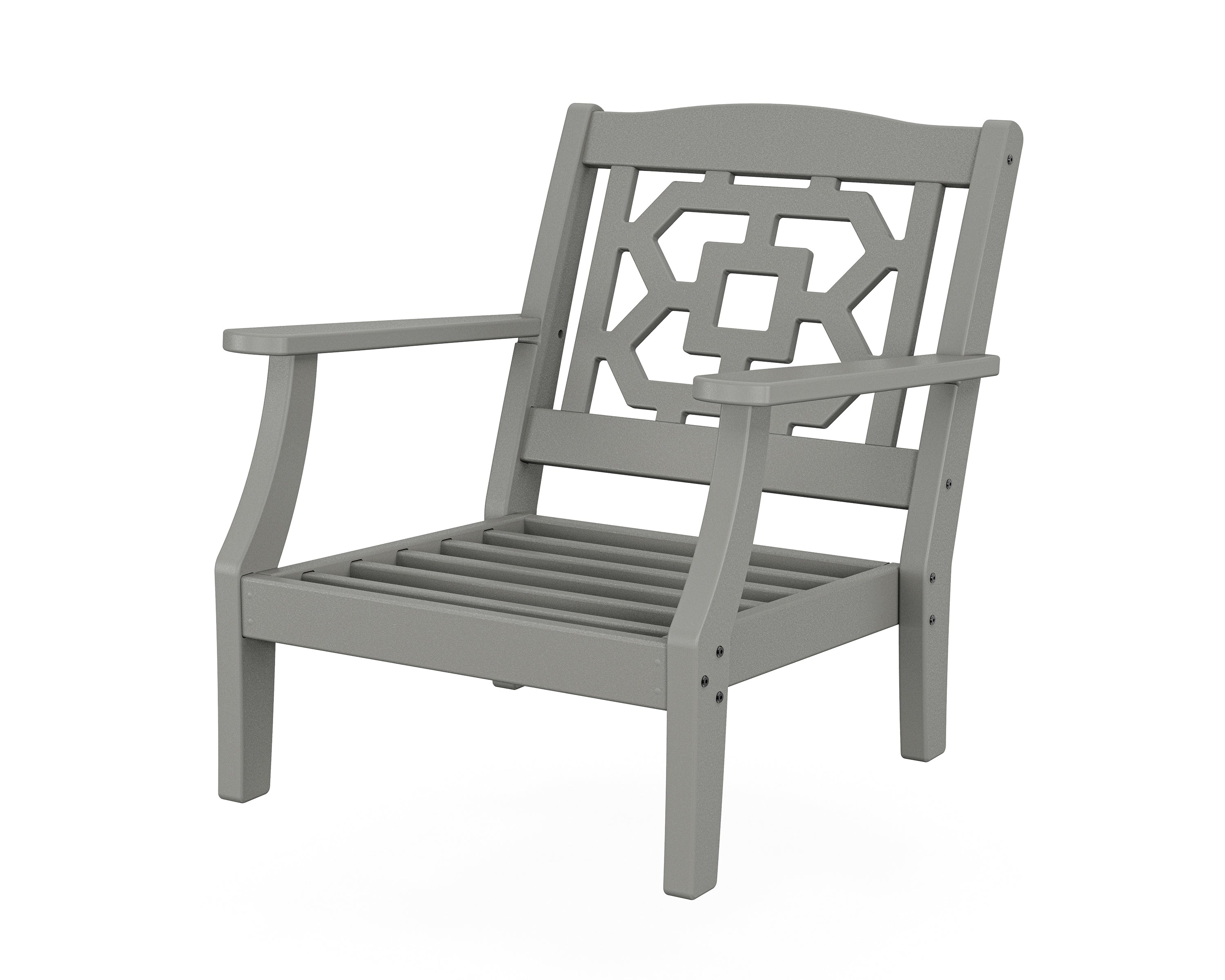 Martha Stewart by POLYWOOD® Chinoiserie Deep Seating Chair Frame in Slate Grey