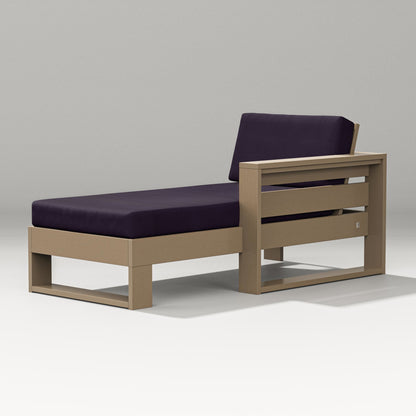 PW Designer Series Latitude Modular Right Arm Chaise in Vintage Sahara / Navy Linen