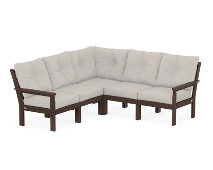 POLYWOOD® Vineyard 5-Piece Sectional in Mahogany / Cast Ash