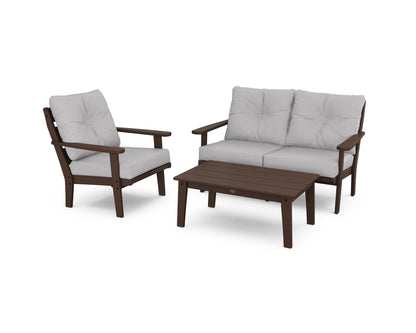 POLYWOOD® Lakeside 3-Piece Deep Seating Set in Mahogany / Granite