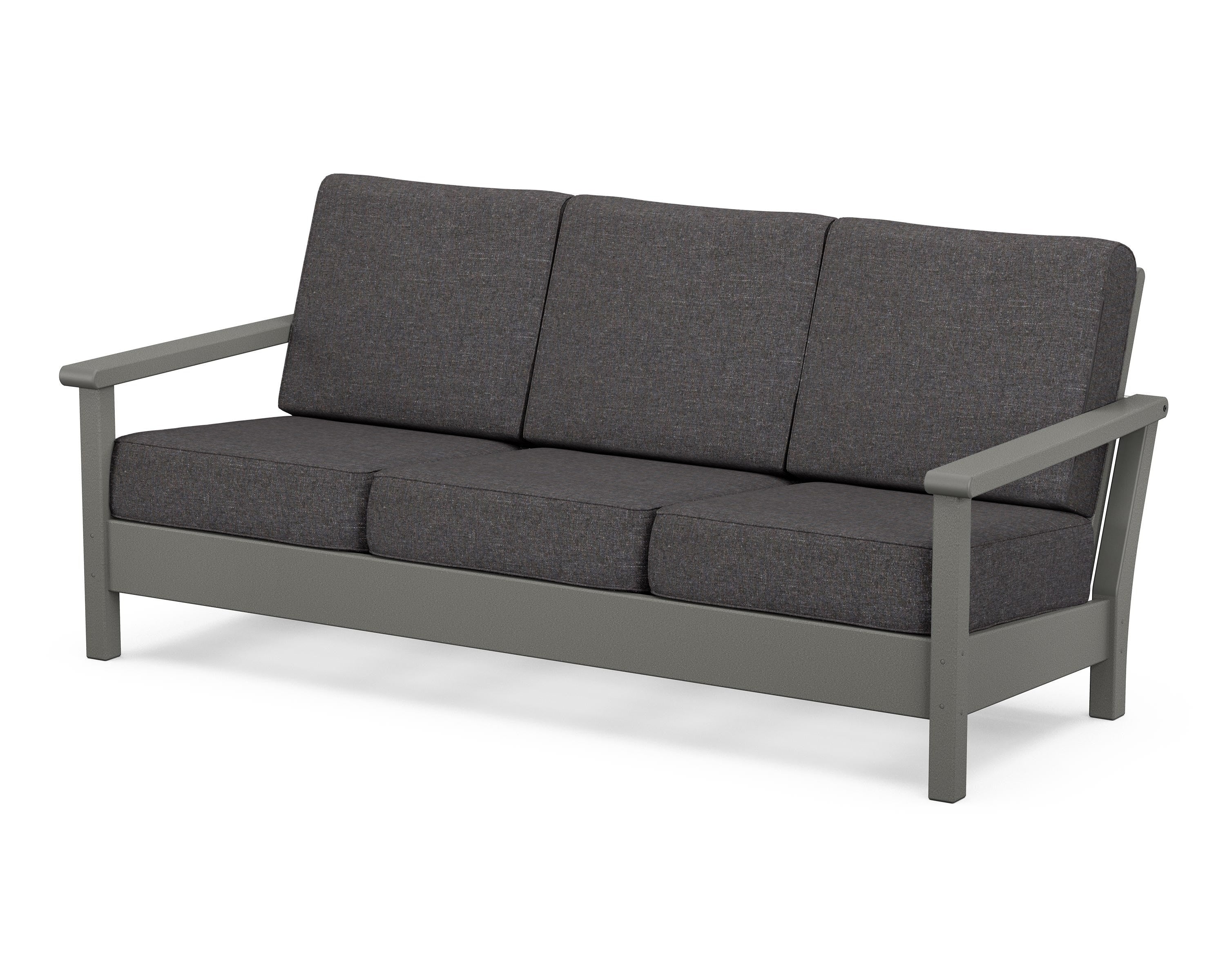 POLYWOOD® Harbour Deep Seating Sofa in Slate Grey / Ash Charcoal