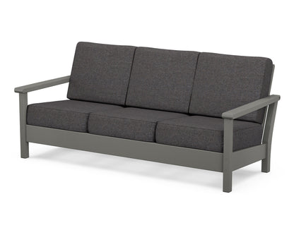 POLYWOOD® Harbour Deep Seating Sofa in Slate Grey / Ash Charcoal