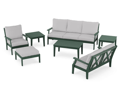 POLYWOOD® Braxton 7-Piece Deep Seating Set in Green / Granite