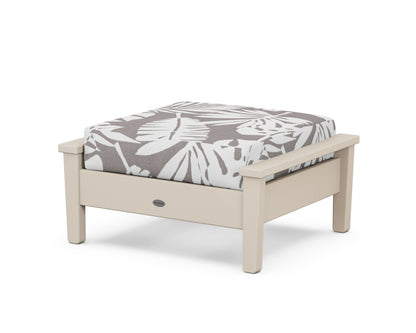 POLYWOOD® Prescott Deep Seating Ottoman in Sand / Leaf Grey Mist
