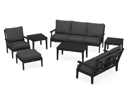 POLYWOOD® Braxton 7-Piece Deep Seating Set in Black / Spectrum Carbon