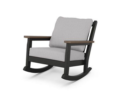POLYWOOD® Chippendale Deep Seating Rocking Chair in Black / Kona / Granite
