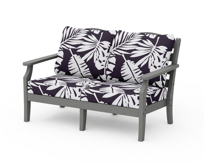 Draper James™ by  POLYWOOD® Savannah Deep Seating Loveseat in Slate Grey / Leaf Navy