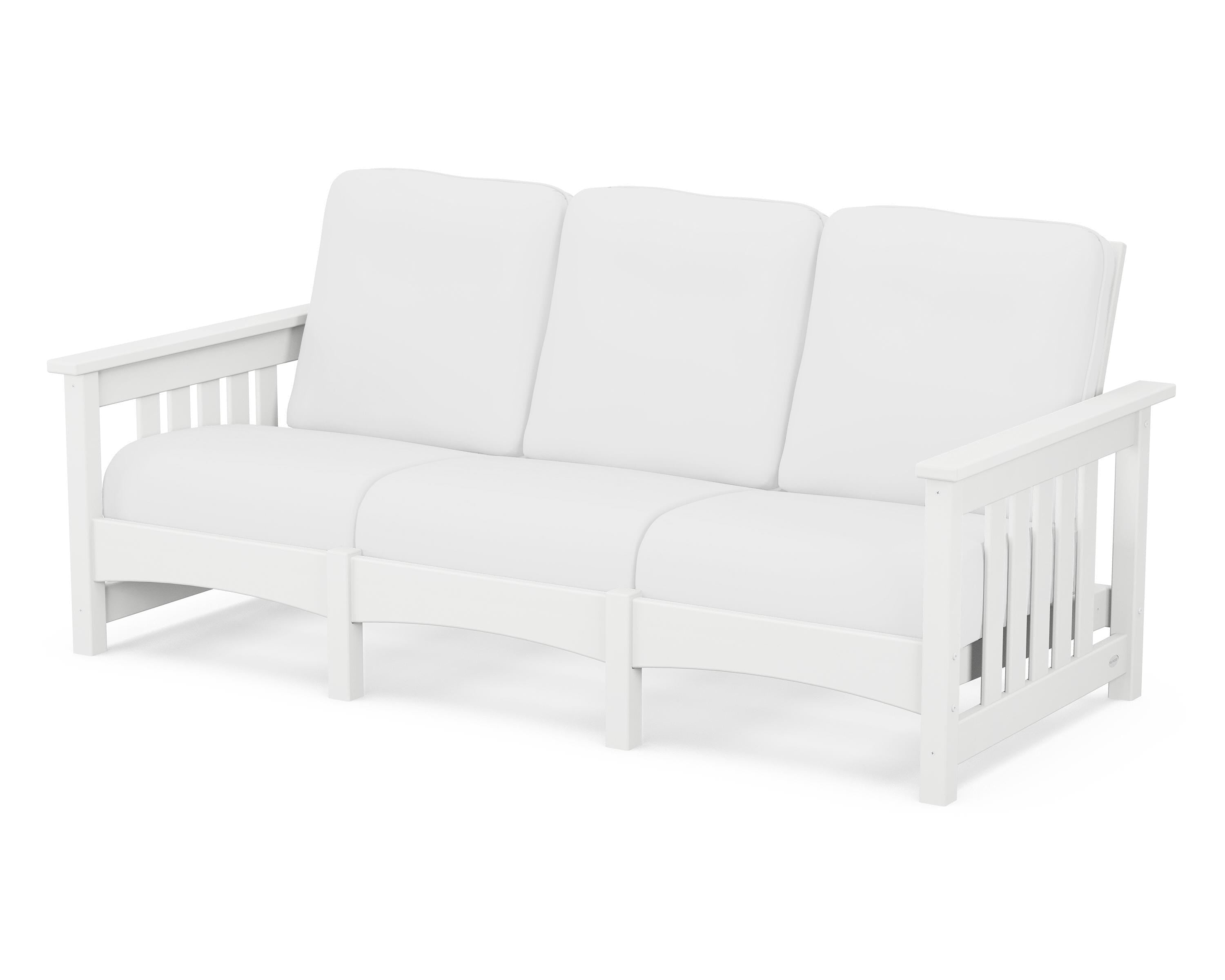 POLYWOOD® Club Mission Sofa in White / Natural