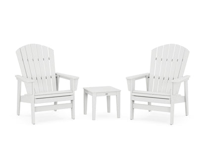 POLYWOOD® 3-Piece Nautical Grand Upright Adirondack Set in White