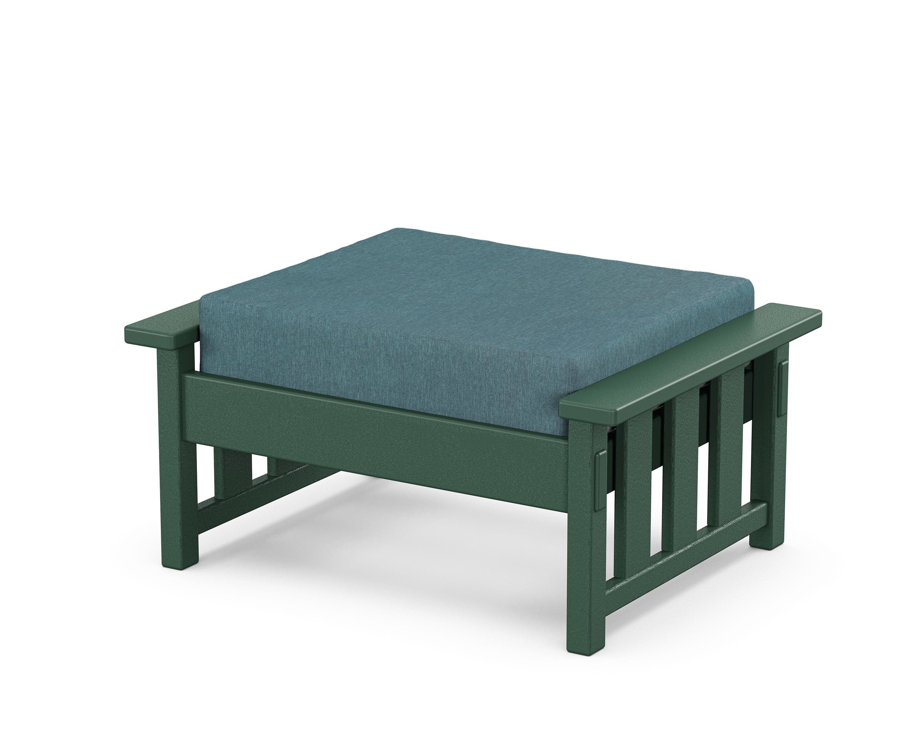 Martha Stewart by POLYWOOD® Acadia Deep Seating Ottoman in Green / Ocean Teal