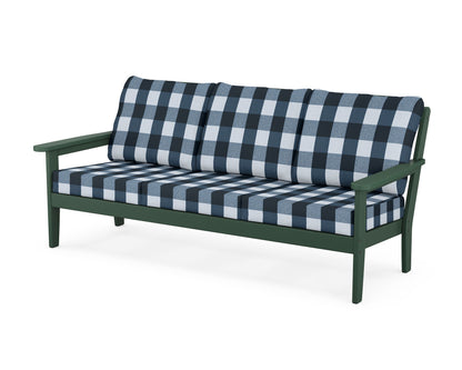 Country Living Cottage Deep Seating Sofa in Green / Buffalo Plaid Marine Indigo