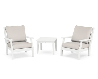 Country Living Wovendale 3-Piece Deep Seating Set in White / Cast Ash