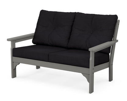 POLYWOOD® Vineyard Deep Seating Loveseat in Slate Grey / Midnight Linen