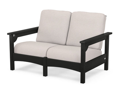 POLYWOOD® Club Loveseat in Black / Dune Burlap
