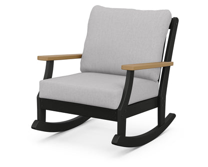 POLYWOOD® Braxton Deep Seating Rocking Chair in Black / Natural / Granite