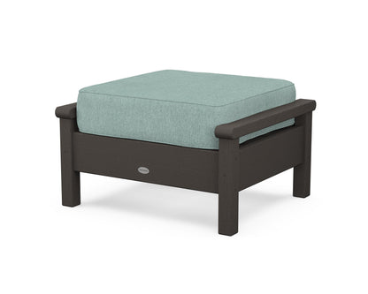 POLYWOOD® Harbour Deep Seating Ottoman in Vintage Coffee / Glacier Spa